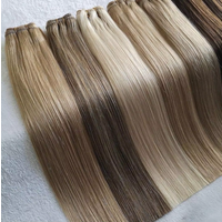 Ready to Ship Hot Selling 100% Human Virgin Remy Human Hair Machine Weft Hair Extensions (Light Color) Full End Weft Hair