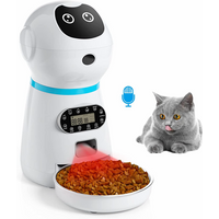 3.5L Pet Robert Intelligent Feeder Automatic Voice Recorder Dog Cat Stainless Steel Bowl Dispenser Pet Smart Intelligent Feeder