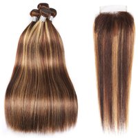 WEIQI Fashion 8-40inch Silky Straight Wave Human Hair Extension Unprocessed Brazilian Virgin Hair Colored Weave Bundles
