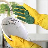 Household Dish Washing Rubber Gloves Scouring cloth sponge for Washing Clothes Cleaning Gloves for Housekeeping