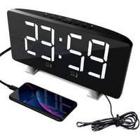 ESUN Large LED Digital Alarm Clock USB Charging Port