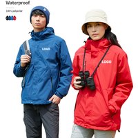 Custom Embroidery logo Windproof and Waterproof Fleece 3 in 1 Detachable Two-piece Winter Men's Jackets Coat