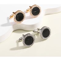 Wholesale New Fashion Gold Metal Cufflinks for Men for Weddings Engagements Parties Anniversaries Chinese Crystal Men's Gift