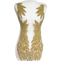 Keering Plus Beaded Bodice Rhinestone Applique Dresses WDP 076