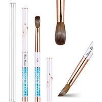 Customizable Blue Acrylic Nail Brush Liquid Glitter Sequins Nail Acrylic Brush Pure Kolinsky Metal Handle
