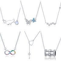 Custom New Style Popular Necklace Women Fine S925 Silver Jewelry Zircon 925 Sterling Silver Necklace Regalo Para Mam Jiangyuan