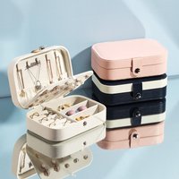 Hot Sale Jewelry Display Box Organizer Portable Luxury Jewelry Storage Box Leather Travel Jewelry Case