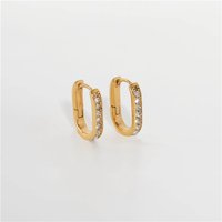 18K PVD Gold Plated Tarnish Free & Waterproof Fine Dainty Stainless Steel Hoop Earrings Fashion Jewelry Zircon Earrings