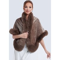 Women's Wedding Shawls Large Size Fox Fur Collar Warm Coats Fur Shawls for Women Winter Faux Fur Shawl