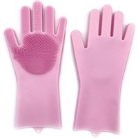 Wholesale Reusable Silicone Magic Dish Washing Sponge Scrubber Gloves Cleaning Dishwashing Gloves