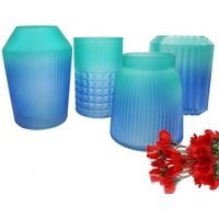 Home decoration frosted factory price colored flower glass vase