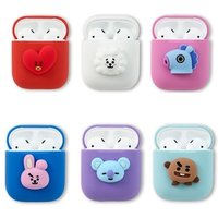 2019 3D Cute Line Cartoon Case For Airpods Soft TPU Protective Silicone Rubber Cover Skin Compatible for Airpod Charging Case