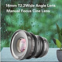 Meike 16mm T2.2 Cine Lens Large Aperture Manual Focus Prime Low Distortion Cinema Lens for Micro Four Thirds MFT M43 Mount
