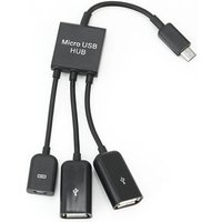 Dual Micro USB Host OTG Hub Adapter Cable For Tablet