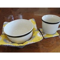 Quilted Woven Cloth 100% Cotton Table Mat Coaster Microwave Heat Resistant Cozy Bowl Cup Holder without Burning Fingers