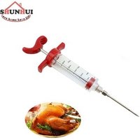 Plastic Injector Syringe Marinade With Screw-on Meat Needle for BBQ Grill 30ml Food Injector Syringe