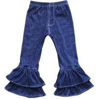Distressed Bell Bottom Denim Jeans