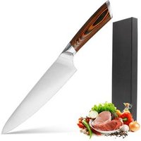 8 Inch Stainless Steel Chef Knife Wood Handle