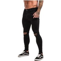 Cotton Denim Ripped Jeans