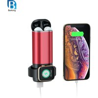 Portable Wireless Power Bank 3 in 1 Qi Wireless Charger For Mobile Phone
