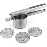 Metal Stainless Steel Kitchen Tool 3 Large Interchangeable Discs Potato Press Mashed Potatoes Maker Manual Potato Ricer