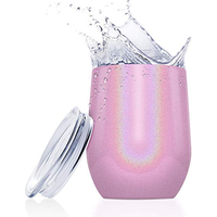 2019 hot selling 12oz double wall stainless steel thermos wine tumbler with lid for keeping wine, coffee and tea