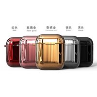 Free Ship Colorful Plating Anti-Lost Metal Protective Case for Apple AirPods 2 with Hook,Charging Port