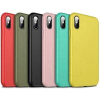 Purity Color Biodegradable Wheat Straw Fiber Hybrid Soft Smartphone Case for iPhone XS Cover