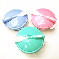 Silicone plate Baby sucker bowl Food supplement bowl children's cutlery set Safe feeding tableware