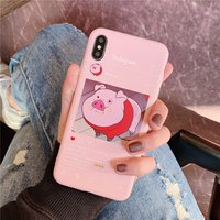 Cute Pig Phone Cover For iphone X 5S 6S 7 8 plus Case For iphone X case for huawei Cartoon Pattern Soft Case mobile accessories