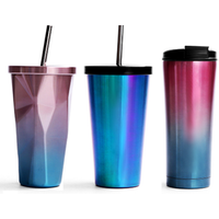 Stainless Steel Vacuum Insulated Travel Mug Straw