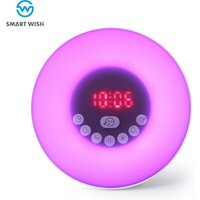 Alarm clock led light desktop touch wireless speaker for quran with night lamp stereo sound BT 4.2 wake up bell