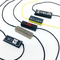 Garment Hang Tag Plastic String Seal Custom Embossed Name Logo Nylon Hangtag Lock Tag for Clothing