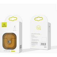 USAMS Luxury Genuine Leather Case for Apple Airpods Earphone Protective Cover for Air Pods Wireless Earphone Case