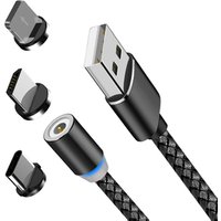 Free sample cheapest usb a cable with 3 adapters 360 degree magnetic charge cable