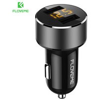 FLOVEME 3.6A LED Digital Display Car Charger Dual USB Fast Charger Cigarette Lighter Car Charger For iPhone Samsung