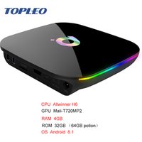 Topleo Android 8.1 2gb 16gb Allwinner H6 firmware update Q plus tv box android smart tv set top box