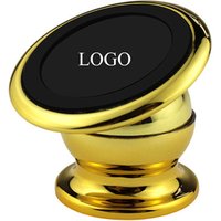 Custom Logo Magnetic Car Phone Holder 360 Degrees Metal Rotating Car Mount Bracket