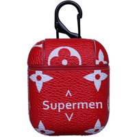 Logo Fashion Double GG Keychain Snake Bee Supre Print Lattice Monogram Luxury Designer Premium Leather PU Case Cover For Airpods