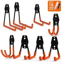 8 Piece Wall Mount Bicycle Storage Hook System Garages