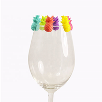 6 Silicone Pineapple Glass Charms Drinks