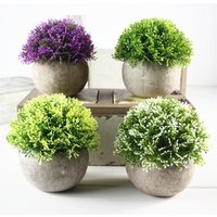 V-3062 4 Pcs Mini Artificial Potted Plants Small Artificial Succulents Plants For Office Desk Decoration