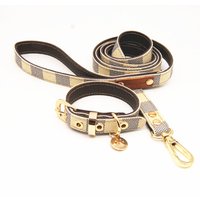 2019 Fashion Factory Hot Selling Tear Proof Durable Luxury Custom Leather Dog Pet Collar With Golden Tag