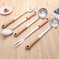 Stainless Steel Kitchen Utensils Wooden Handle