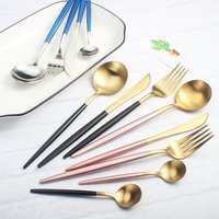 Amazon OEM stainless steel cutlery Portugal style SS 18/8 flatware set 4pcs set Spoon and Fork