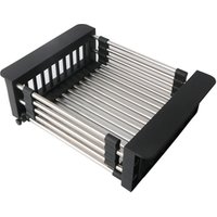 Household Kitchen Metal Dish Rack Black Stretchable Stainless Steel Drain Rack