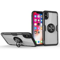 TPU Transparent Glass Mobile Cellphone Accessories Phone Case Cover for iPhone XS Max 360 Ring Case
