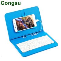 Keyboard Holster Combination for Android Mobile Phone 4.2''-6.8'' General Wired Keyboard Leather Flip Holster Case Cover