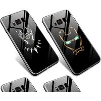 Fashion luminous tempered glass night light phone case For samsung s10 PC Glass Case