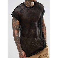 Sheer Mesh Oversized Longline Sleeveless Top